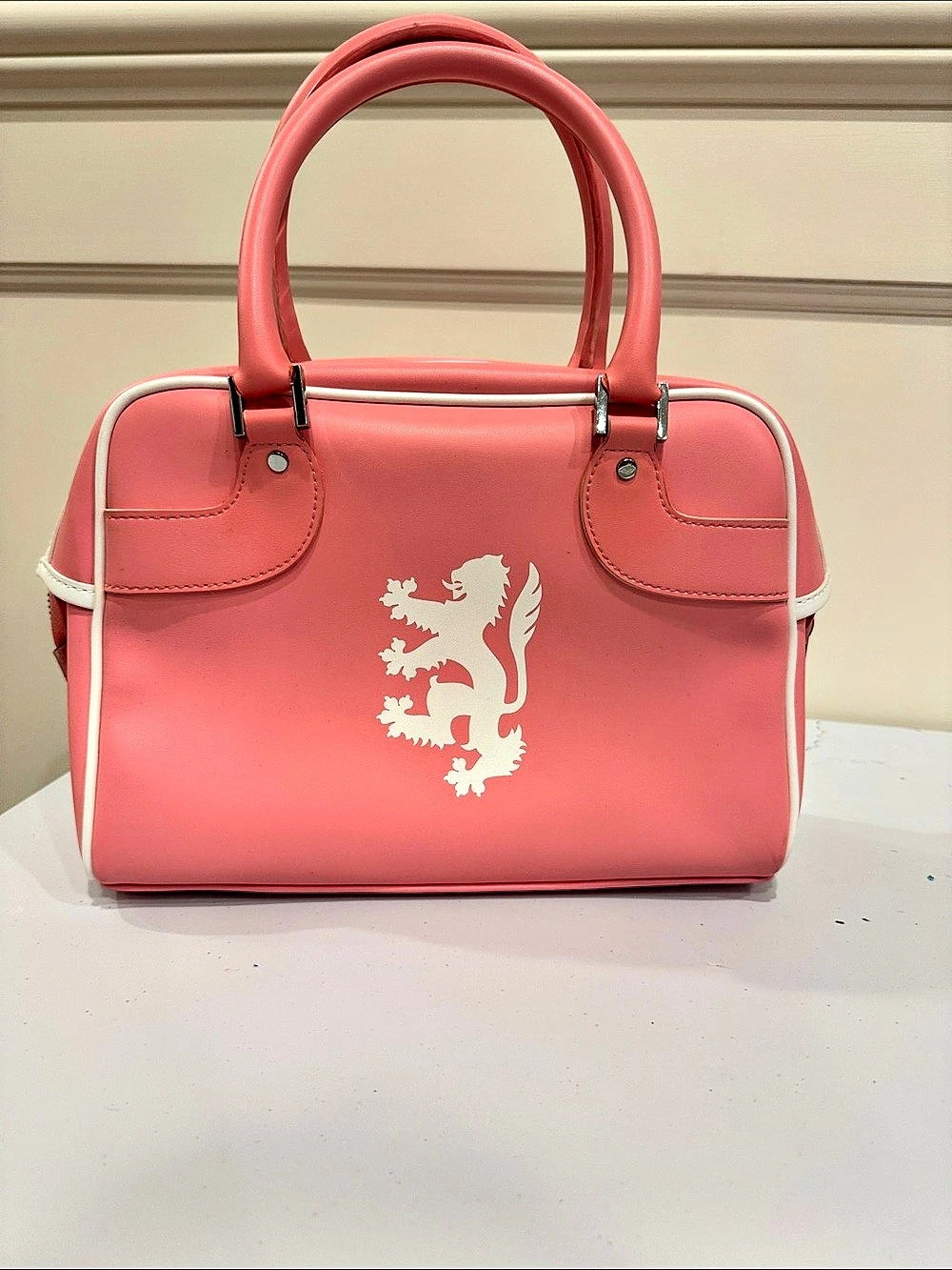 Y2K style Pringle Pink & White Satchel Like New